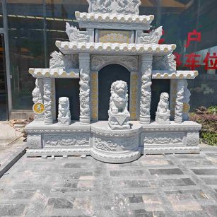 衡水芝麻白中国黑石材套墓 花岗岩墓碑