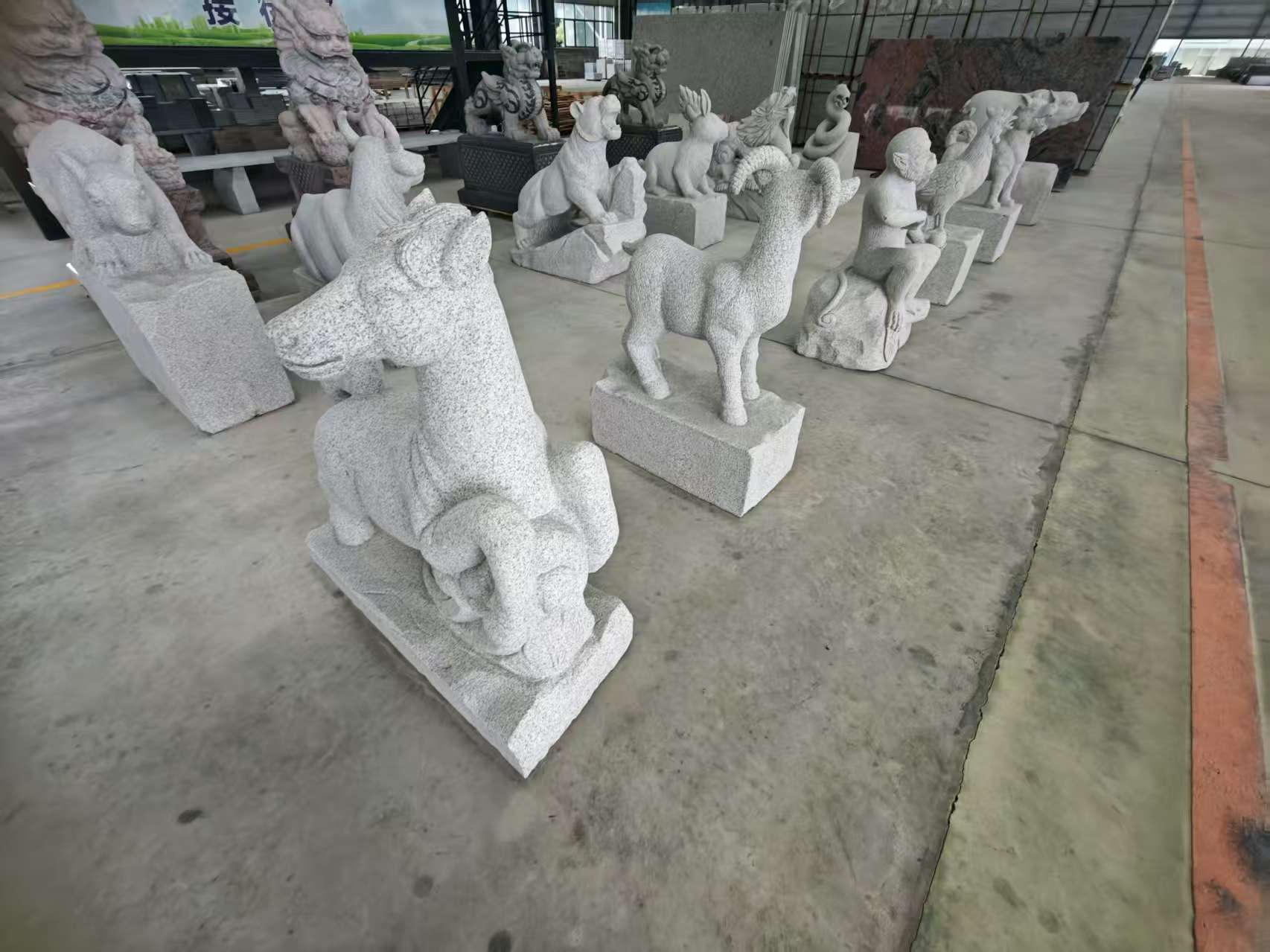 衡水芝麻白雕刻 十二生肖 异形雕刻