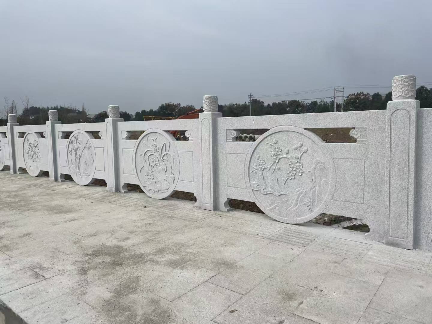 衡水芝麻白河道栏杆 石材栏杆